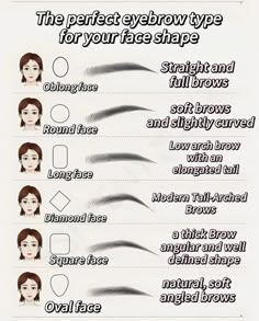 Oval Face Makeup, Types Of Eyebrows, Membentuk Alis, Bentuk Alis, Mekap Mata, Girl Hacks, Simple Makeup Tips, Makeup Face Charts, Mode Tips