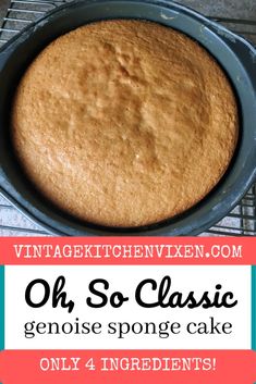 an old fashioned cake in a pan with the words oh, so - classic on it