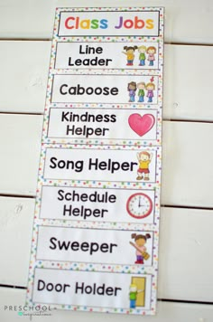 this is an image of classroom jobs labels