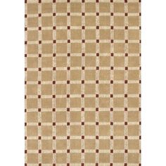 a beige and brown rug with squares on it