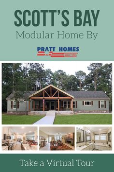 the scott's bay modular home by prat homes is featured in this brochure