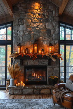 60 Amazing Fall Decor Ideas to Inspire Your Seasonal Refresh Fall Home Interior, Halloween Cottage, Fall Tables, Farm Homes, Fall Fireplace Decor, Whimsical Fall, Fall Mantle Decor, Whimsical Cottage, Autumn Food