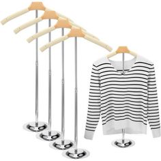 Adjustable And Flexible: Our T Shirt Display Rack Has A Height Of Approximately 16 Inches/ 41 Centimeters To 27.9 Inches/71 Centimeters, And Comes With An Adult Hanger Of 15 Inches, Making It Easy For You To Hang T Shirts, Shirts, And Other Clothes; You Can Adjust The Height Of The Rack According To Your Height And Needs, Which Is Convenient And Flexible, Giving You A Happy And Comfortable Mood Beige Coat Stand: You Will Get 4 Pieces Of Portable Display Rack For Vendors In This Package, Mainly D Clothing Display Rack, T Shirt Display, Adjustable Clothing, Coat Hanger Stand, T-shirt Display, Jacket Hanger, Shoulder Stand, Clothing Display, Portable Display