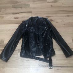 Never Worn Soft Leather Jacket. Black With Zipper Closure. Size Medium. Spring Black Biker Outerwear, Urban Black Biker Jacket For Fall, Edgy Black Leather Jacket For Fall, Edgy Black Outerwear For Fall, Edgy Black Fall Outerwear, Black Zipper Closure Blazer For Fall, Black Fall Blazer With Zipper Closure, Black Biker Jacket For Fall, Punk Style Winter Outerwear For Night Out