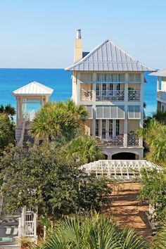 an aerial view of a beach front home