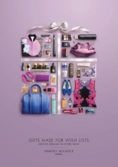 the cover of gifts made for wish lists, featuring various items and accessories on shelves