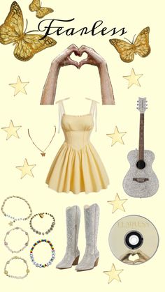 Fearless outfit and items Fearless Aesthetic Outfits, Taylor Swift Fearless Era Outfits, Fearless Outfit Ideas, Fearless Eras Tour Outfits, Fearless Outfits, Zoe Core, Taylor Swift Fearless Album, Eras Fits, Eras Party