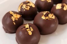 there are chocolates with gold flakes on them