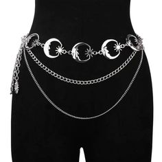 Harajuku Punk Moon Metal Belts Women Vintage High Waist Chain Waist Belts Gothic Moon Sun Sliver Pendant Belts Female CONDITION: New length 110cm Please note that not all monitors are set in the same way so colors may differ slightly from what you see on your screen. -Thank you for choosing us. When placing an order, please write your phone number, this is required by the transport company. Thank you.  ❤︎ Click here to visit my store ❤︎ Dark Beauty:  https://www.etsy.com/shop/DarkBeauty8?ref=sel Moon Waist Chain, Goth Belt Chain, Moon Belt Chain, Gothic Waist Chain, Spacecore Accessories, Sun And Moon Themed Outfits, Goth Chain Belt, Gothic Chain Belt, Moon Goth Outfits