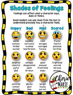 a poster with different emoticions and feelings on it that says shades of feelings