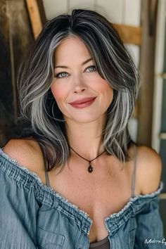 Highlight Grey, Beautiful Gray Hair, Hairstyles For Women Over 50, Natural Gray Hair