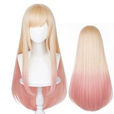 PRICES MAY VARY. [Package Include] - 1*Wig +1*Wig Cap. The beard is fixed by elastic band, suitable for most people. [Professional Material] - 356°F heat resistant synthetic silk fiber, you can blow hot air and easily shape it in a safe temperature range. [Adjustable] - Suitable for head circumferences from 19.6 - 23.6 inches, suit for adult & kids. You can crop or trim the bangs for a better fit. [Occasion] - Perfect for your Christmas, party, cosplay, Halloween, Masquerade, etc. [After-sales S Blonde Pink Wig, Light Pink Wig, Straight Hair With Bangs, Pink Short Hair, Blonde Pink, Kawaii Wigs, Wig Ideas, Silk Fiber, Hair Strands