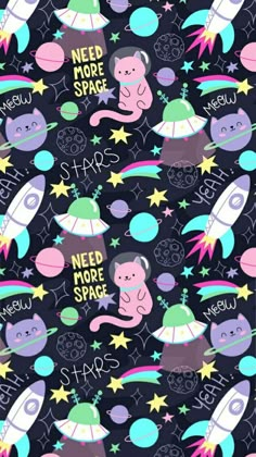 an image of cats in space with the words need more space