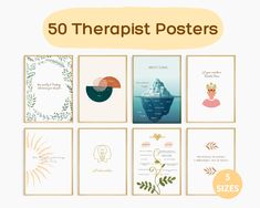 the 50 therapy posters are shown in different colors