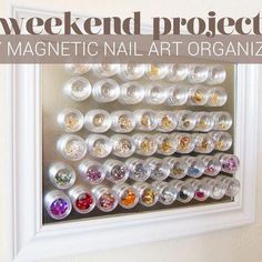 Magnetic Nail Art, Nail Bar Ideas, Art Organizer, Do It Yourself Nails, Nail Organization, Chalkboard Nails, Nail Salon Interior, Nail Desk