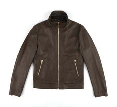 DOLCE and GABBANA Brown Taupe Pebbled Deer Leather Zip Front Moto Bomber Jacket at 1stDibs Leather Jacket, Leather, Clothes