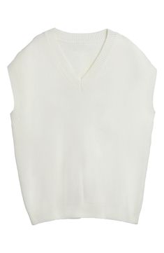 Soft cotton yarn brings exceptional comfort to this sweater vest that's a versatile piece for layering or making a solo statement. V-neck Cap sleeves 100% cotton Hand wash, line dry Imported Classic V-neck Sweater Vest For Spring, Classic Cotton V-neck Tank Top, Spring Cotton V-neck Sweater For Layering, Classic Cotton Crew Neck Sweater Vest, Cotton Sweater Vest For Workwear With Crew Neck, White V-neck Tank Top For Winter, Classic Cotton V-neck Sweater Vest, Casual Cotton V-neck Vest, Cotton V-neck Sweater