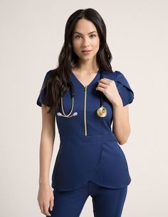 Scrubs Shoes, Medical Student Outfit, Medical Scrubs For Women, Scrub Outfits, Tulip Top, Scrubs For Women, Scrub Suit