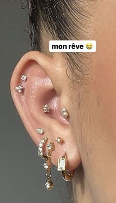 a woman with ear piercings on her ears