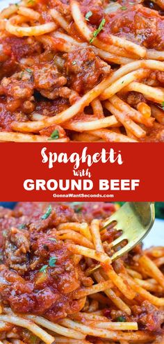 spaghetti with ground beef and parmesan cheese