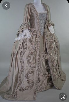 Rococo Fashion 18th Century, Roccoco Dresses, 18th Century Ball Gown, Court Gown, Insect Embroidery, 18th Century Dresses, Wealthy Woman, 1700 Fashion