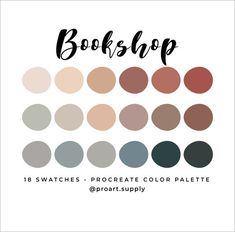 BOOKSHOP PROCREATE Color Palette  Brown Blue Beige for iPad | Etsy Neutral Color Palette Web Design, Marble Procreate, Marble Color Palette, Green Swatches, App Colors, Hair Color Palette, Color Palette Hex Codes, Gray Palette, Procreate Color Palettes