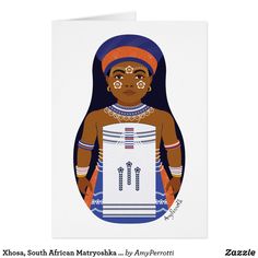 Xhosa, South African Matryoshka Card Mosaic Sculpture, Oodles Of Doodles, Russian Dolls, Custom Postcards