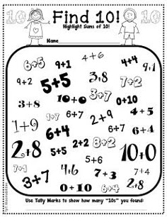 a printable worksheet with numbers for kids to learn how to find them