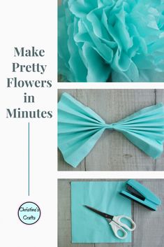 Blue tissue paper flowers to make