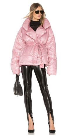 Nylon Outerwear, Sleeping Bag Coat, Dress Reference, Norma Kamali Dress, Fall Coats, Leotard Fashion, Puffy Coat, Black Leather Pants, One Clothing