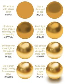 the different shades of gold are shown in this graphic style, and it is easy to see