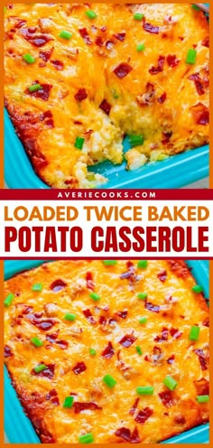 Here's a side dish idea for dinner if you're wondering what to do with leftover mashed potatoes! This Thanksgiving leftover recipe is so good. Mixed with cheese, bacon, and more, this Loaded Twice Baked Potato Casserole is hearty and filling! Loaded Potato Casserole, Twice Baked Potato Casserole, Leftover Baked Potatoes, Twice Baked Potato