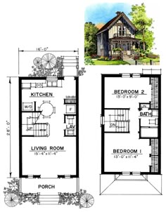 two story house plans with floor plans for small houses