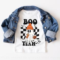 Embrace the spooky season with our adorable Boo Yeah Retro Halloween T-shirt for toddlers! Perfect for trick-or-treating or festive gatherings, this shirt combines comfort and style for your little ones. Get yours today and let the Halloween fun begin! 🎃👻 The Bella Canvas short sleeve tee for toddlers is a 100% Airlume combed and ring-spun cotton jersey with a tear-away label for extra comfort. Choose your favorite color out of a big variety, and make unique staples that toddlers will happily Halloween Shirts Kids, Halloween Tshirt, Kids Halloween, Retro Halloween, Halloween T Shirt, Future Kids, Halloween Kids, Kids Tops, Halloween Tshirts