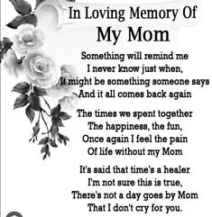 a poem that says in loving memory of my mom