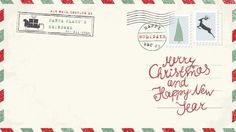 an envelope with christmas stamps on it royalty photo