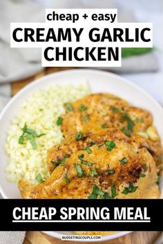 Gluten Free Cheap Spring Meals: lazy gluten free meal, high protein gluten free meal, easy meal for dinner gluten free keto Dinner Recipes Gluten Free, Spring Dinner Recipes, Delicious Low Carb Recipes, Creamy Garlic Chicken