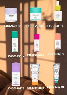 the different types of skin care products on display