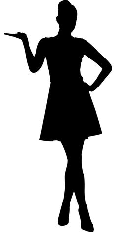 the silhouette of a woman pointing at something