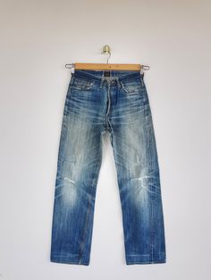 Vintage Lee Sanforized Jeans Selvedge Union Made Denim - BS45705.  Manual Measurement (Laying Flat):  1) Waist: 29 inch.  2) Rise: 11 inch.  3) Hip: 20 inch.  4) Tight: 11 inch.  5) Outseam: 42.5 Inch.  6) Inseam: 30.5 Inch.  7) Leg Opening: 8.5 inch.  Please check measurements to insure a proper fit. Remember to allow yourself some extra room for movement.  You can compare these with something from your closet that fits you well. Condition: Good Vintage Condition.  Made in JAPAN.  Fabric Material: 100% Cotton.  BS45705.  We do combine shipping.  Please Read Before Purchase. Drop your phone number. Tracking number can be tracked 3 - 5 days after shipment process. Please be patient waiting. This design and style by wearing it increases your confidence. All pieces are measured inches while l Faded Rigid Denim Bottoms With Standard Cut Leg, Dark Wash Pre-washed Straight Leg Bottoms, Classic Dark Wash Pre-washed Bottoms, Retro Streetwear Jeans With Belt Loops, Retro Jeans With Belt Loops For Streetwear, Red Full-length Denim Jeans, Faded High Waist Rigid Denim Bottoms, Fitted Faded Selvedge Bottoms, Red High Rise Jeans With Five Pockets