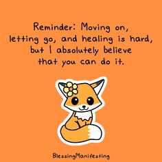 a cartoon fox with a bow on it's head and the words reminder moving or letting