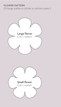 the flower pattern is shown in three different sizes