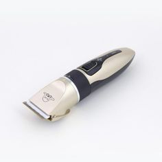 a silver and black electric razor on a white background