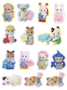 many small toy animals are shown together