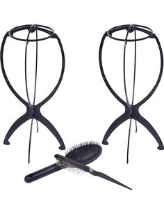 Stands are approximately 14.2 inches     Wig Stand with Wig Brush Combo, 2 Pack Portable Collapsible Wig Dryer Holder for Wigs Display, Professional Wig Comb for Hair Finishing (Black) Wig Brush, Wig Stand, Christmas List, For Hair, Comb, 2 Pack, Hair Hair, Wigs, Hair Care