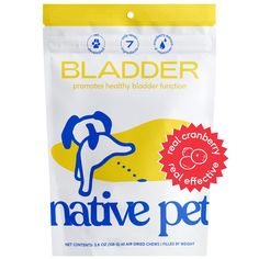 Native Pet Dog UTI Treatment - Cranberry Chews for Dogs and Cat UTI - Bladder Control for Dogs - Dog Urinary Tract Infection Treatment - UTI Medicine for Dogs - Dog Cranberry Supplement - 60 Chews (As an Amazon Associate I earn from qualifying purchases) Medicine For Dogs, Dog Meds, Dog Food Packaging, Cranberry Pills, Dog Incontinence, Cranberry Supplements, Cat Medicine