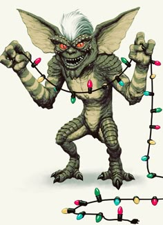 an image of a creature with christmas lights