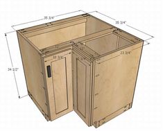 the plans for an unfinished cabinet are shown