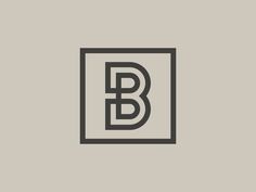 the letter b is made up of black and white letters on a light gray background