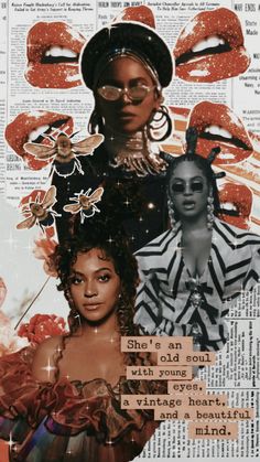 collage of black women with words written on them